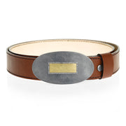 Todd Reed belt buckle in Sterling silver with patina, silver brilliant cut diamonds (0.86ct), 18k yellow gold